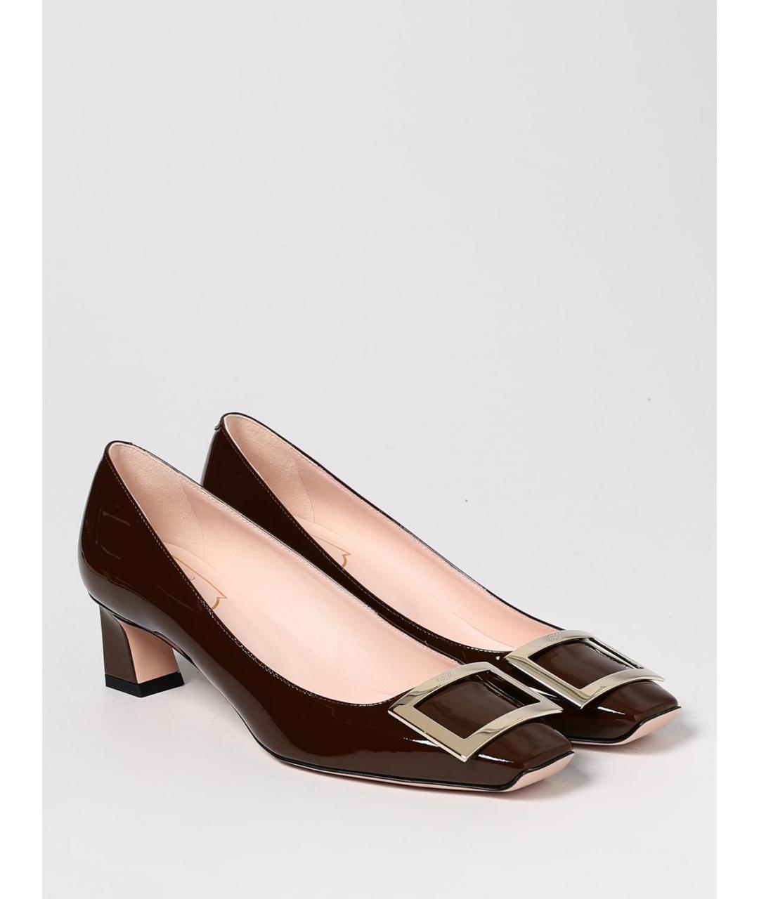 ROGER VIVIER Коричневые кожаные туфли, фото 2