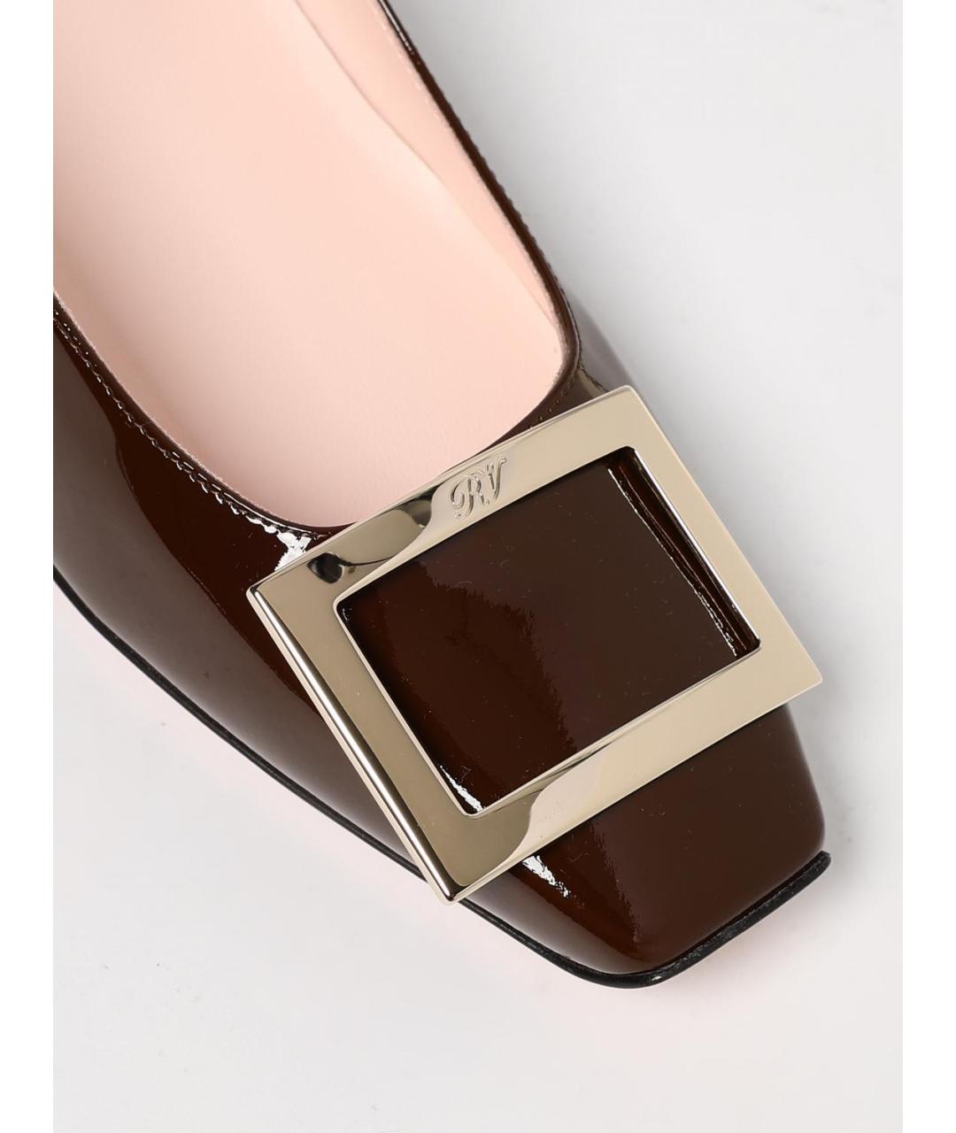 ROGER VIVIER Коричневые кожаные туфли, фото 4