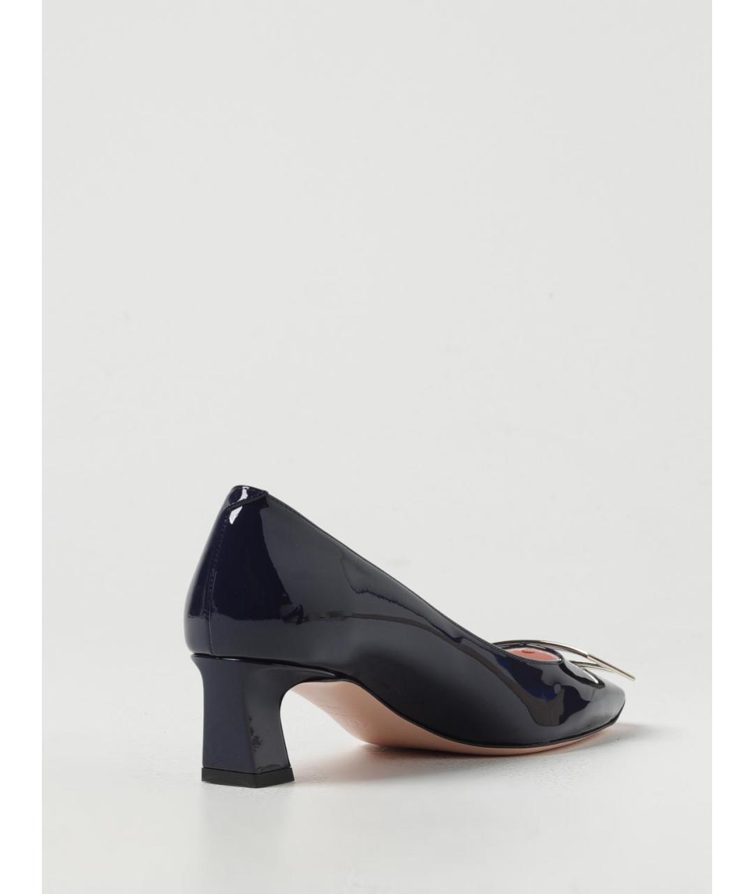 ROGER VIVIER Темно-синие кожаные туфли, фото 3