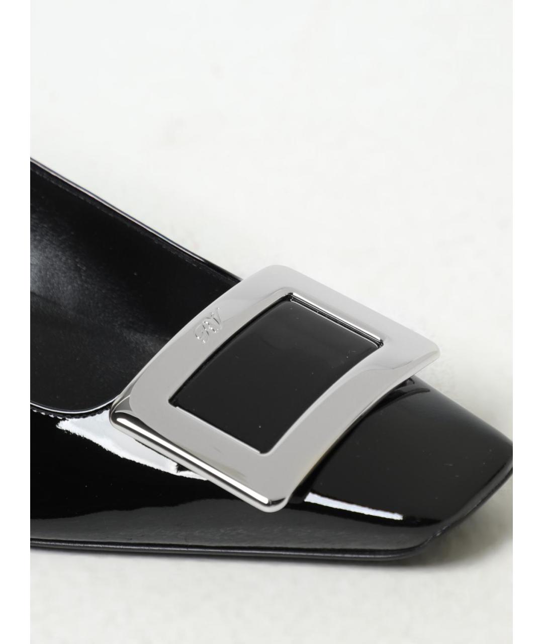 ROGER VIVIER Черные кожаные туфли, фото 4