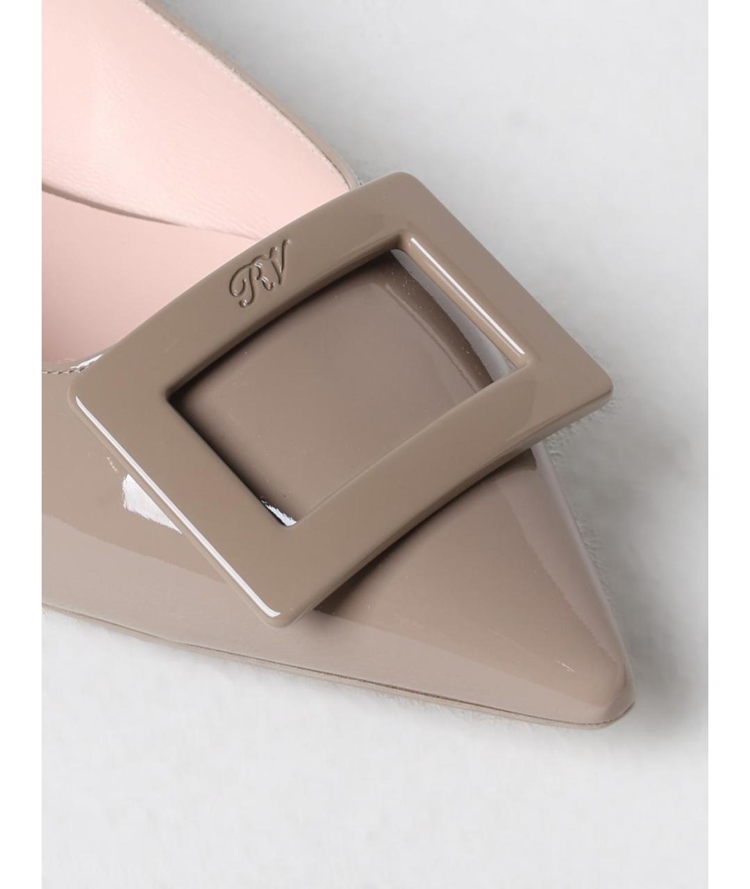 ROGER VIVIER Серые балетки из лакированной кожи, фото 4