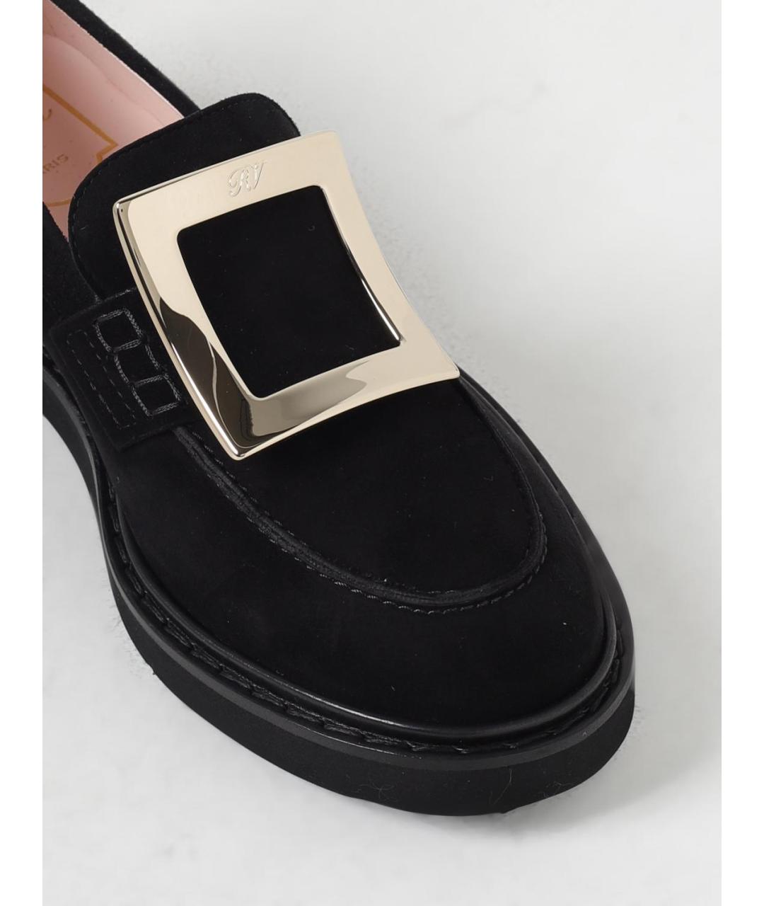 ROGER VIVIER Черные кожаные лоферы, фото 4