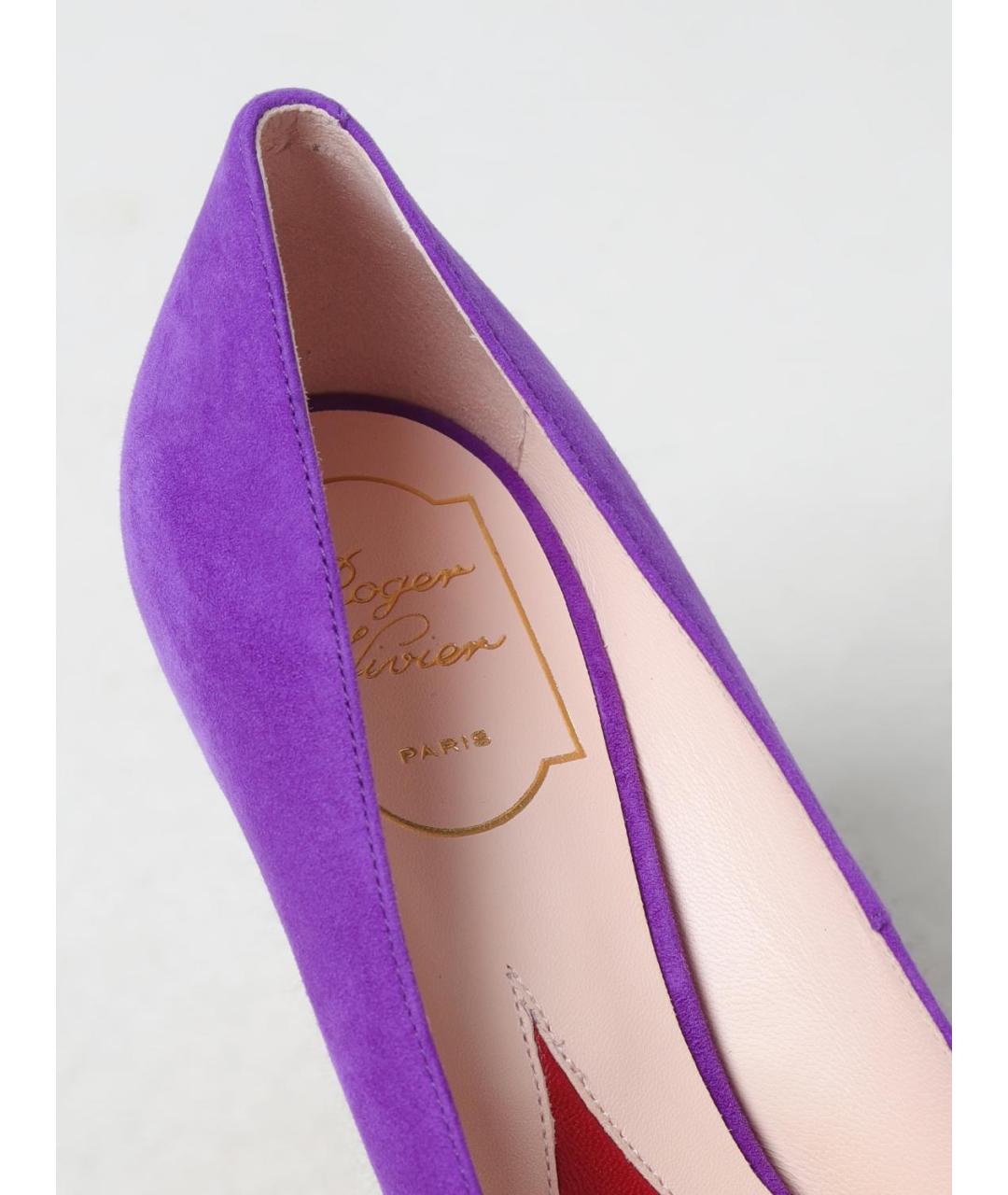 ROGER VIVIER Фиолетовые кожаные туфли, фото 4