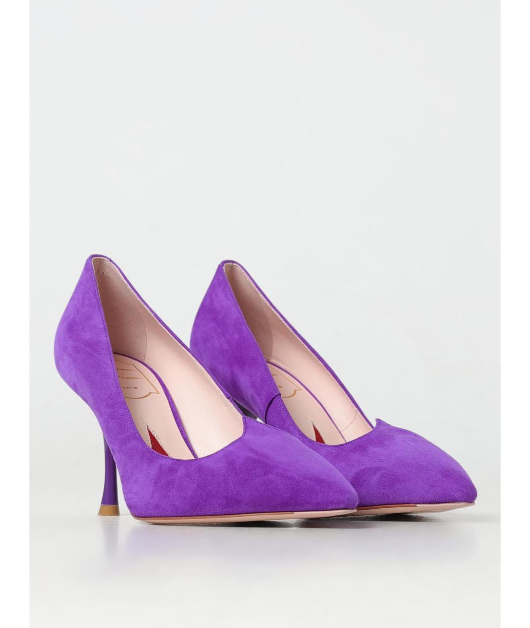 ROGER VIVIER Фиолетовые кожаные туфли, фото 2