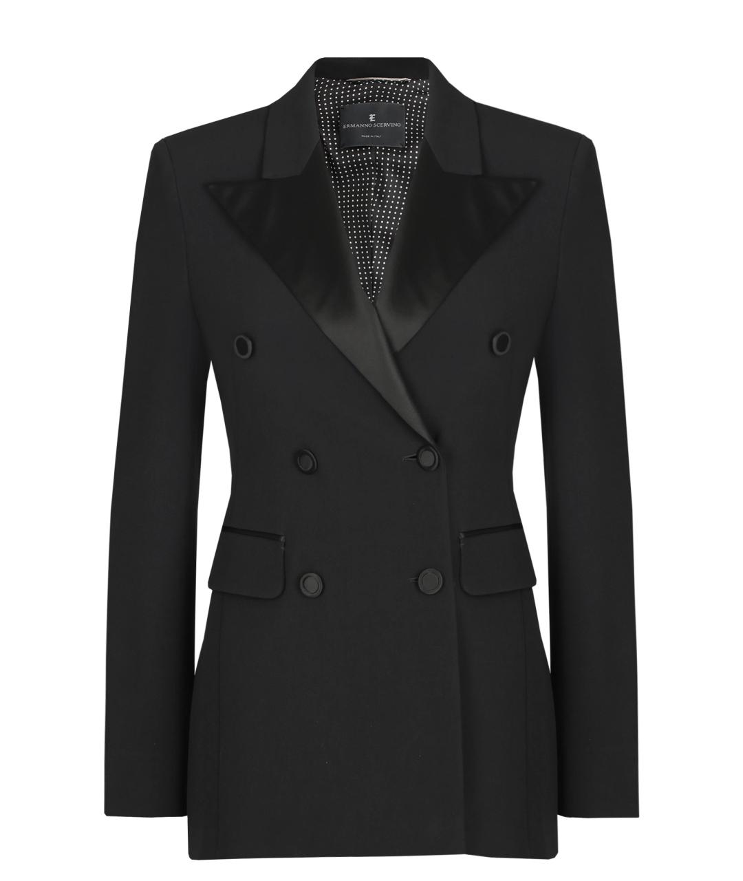ERMANNO SCERVINO Черный вискозный жакет/пиджак, фото 1