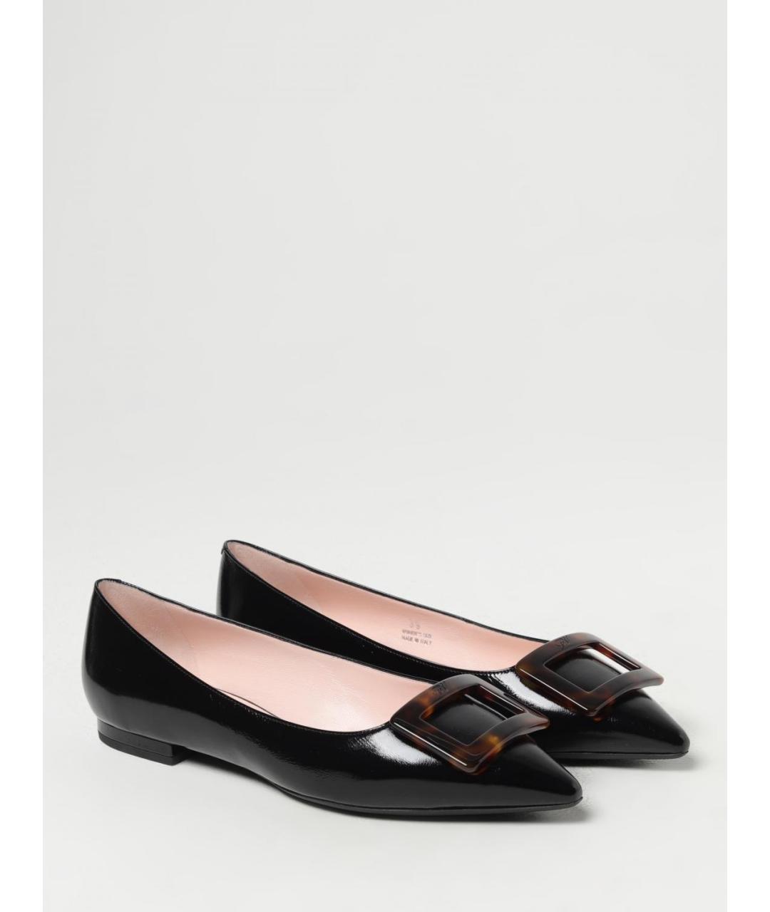 ROGER VIVIER Черные кожаные балетки, фото 2