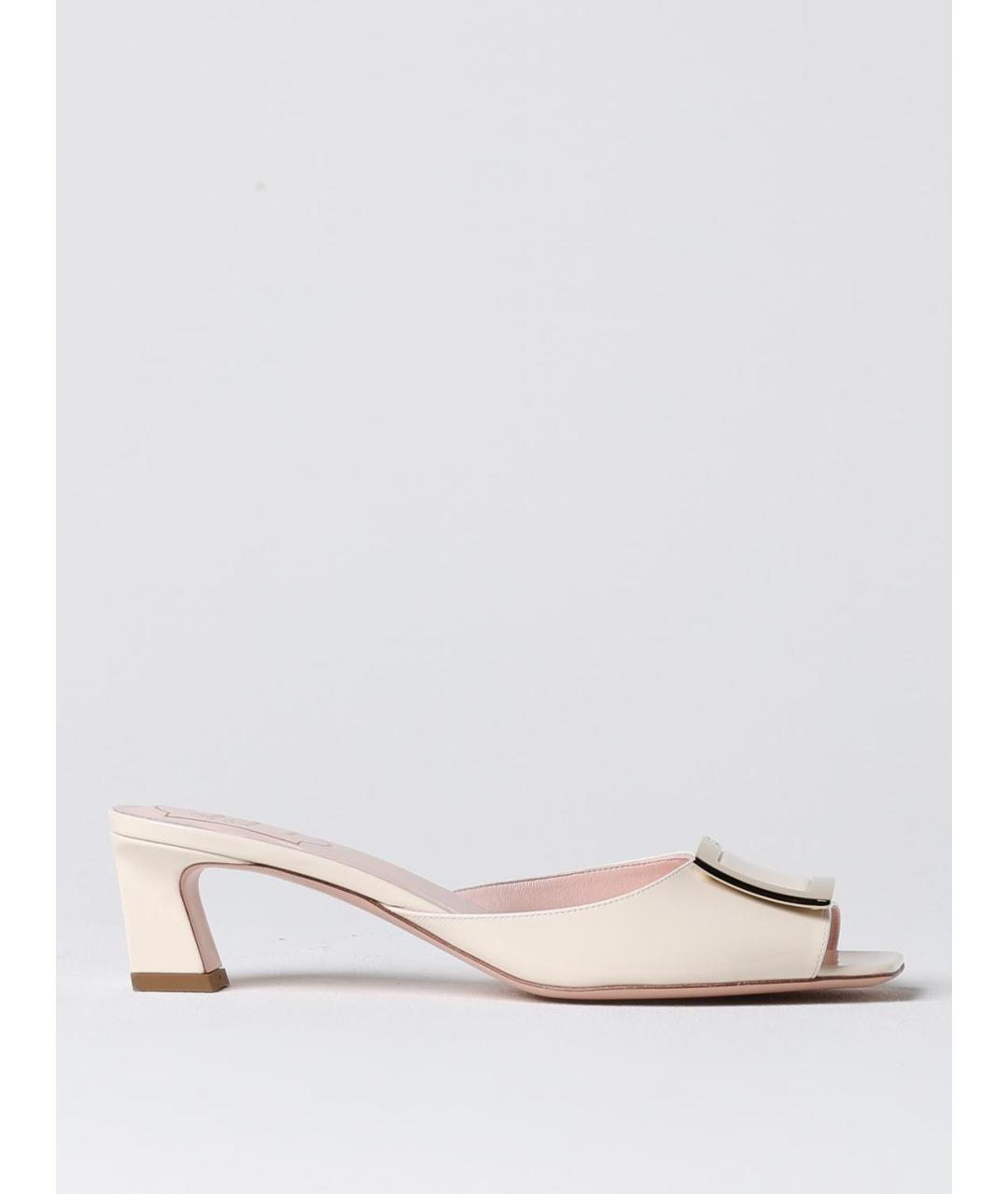 ROGER VIVIER Бежевые кожаные босоножки, фото 5