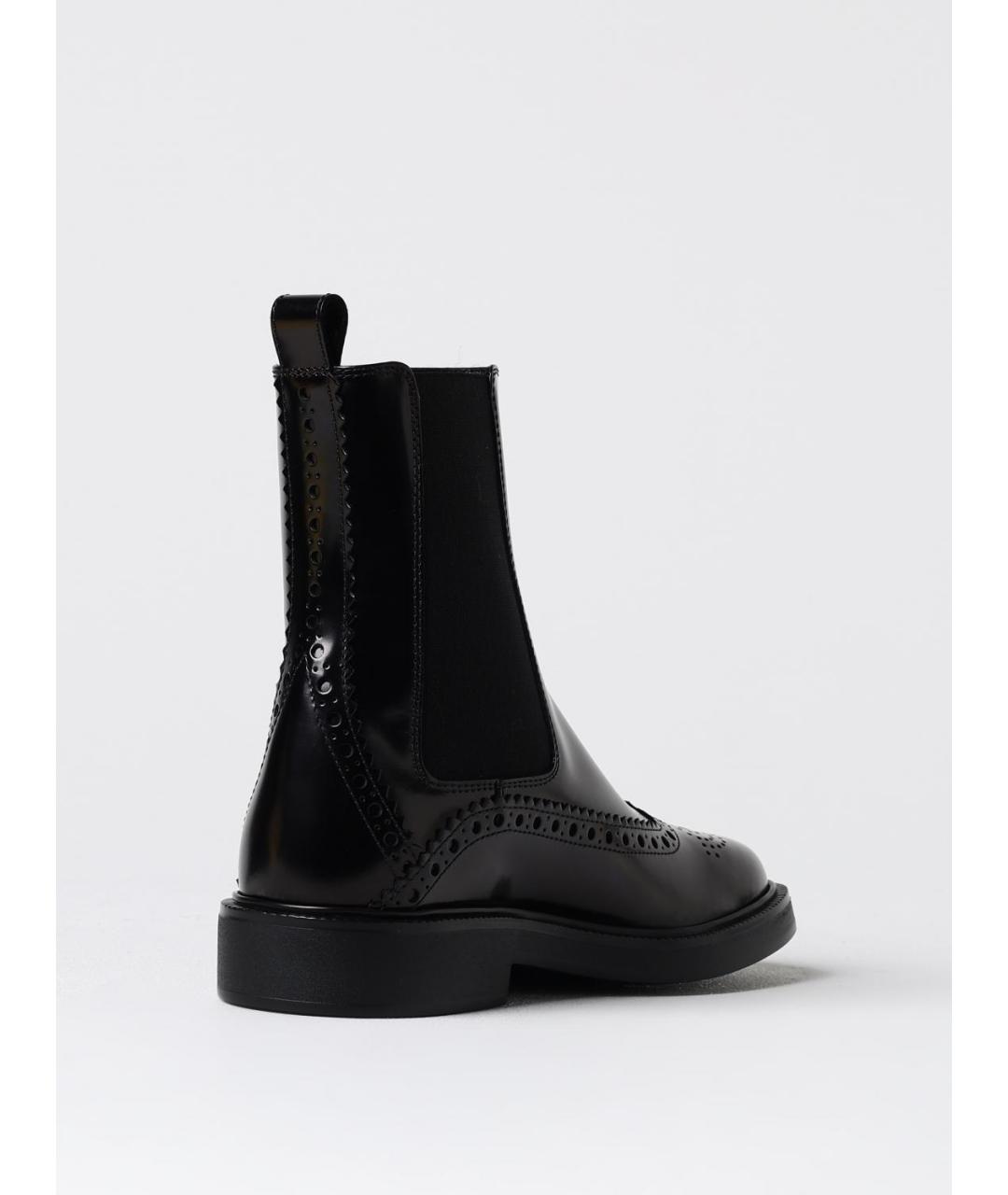 TOD'S Черные кожаные полусапоги, фото 3