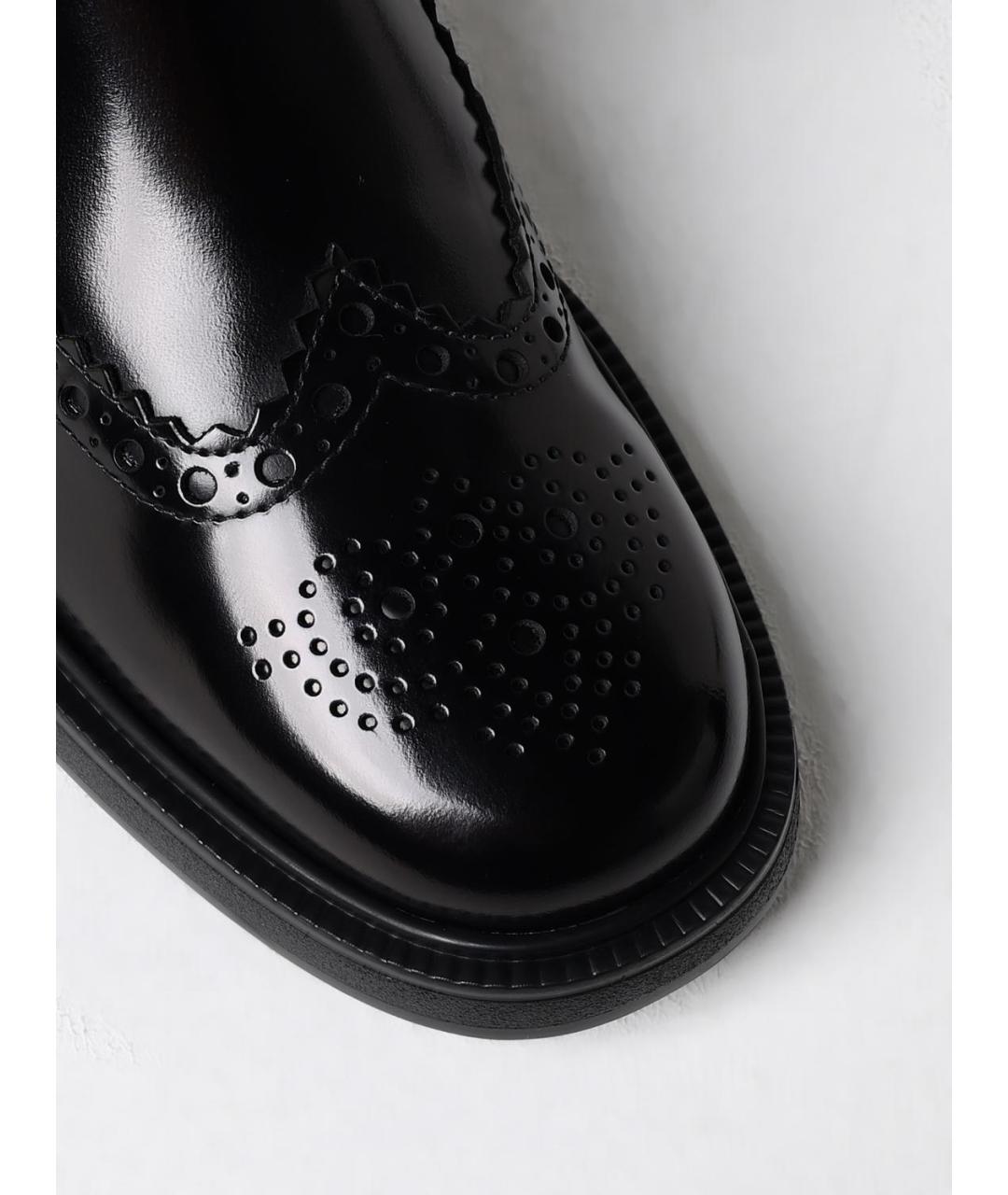 TOD'S Черные кожаные полусапоги, фото 4