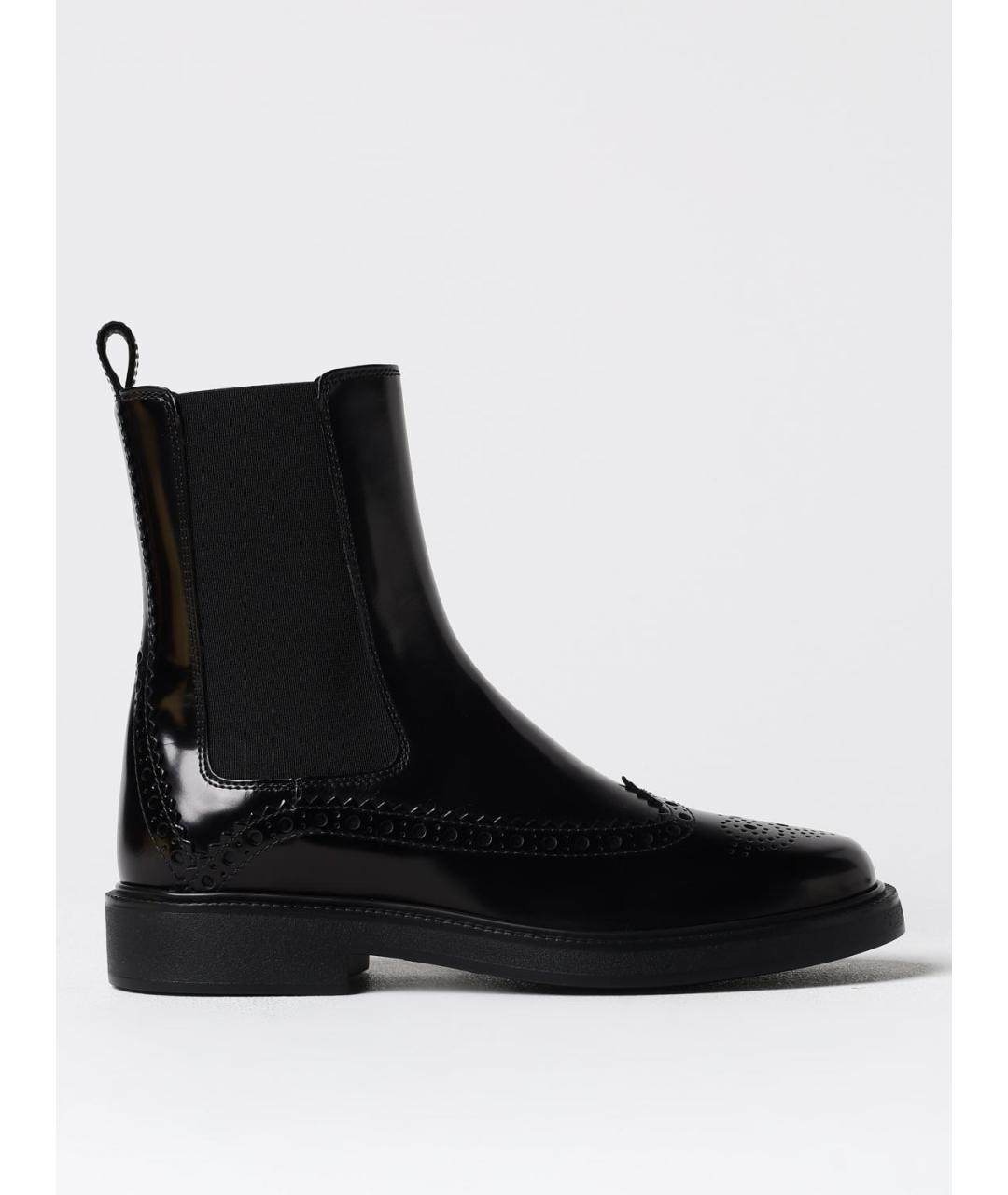 TOD'S Черные кожаные полусапоги, фото 5