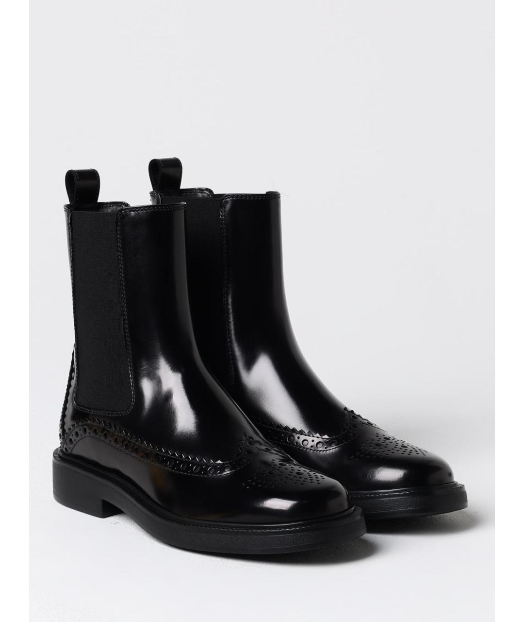 TOD'S Черные кожаные полусапоги, фото 2