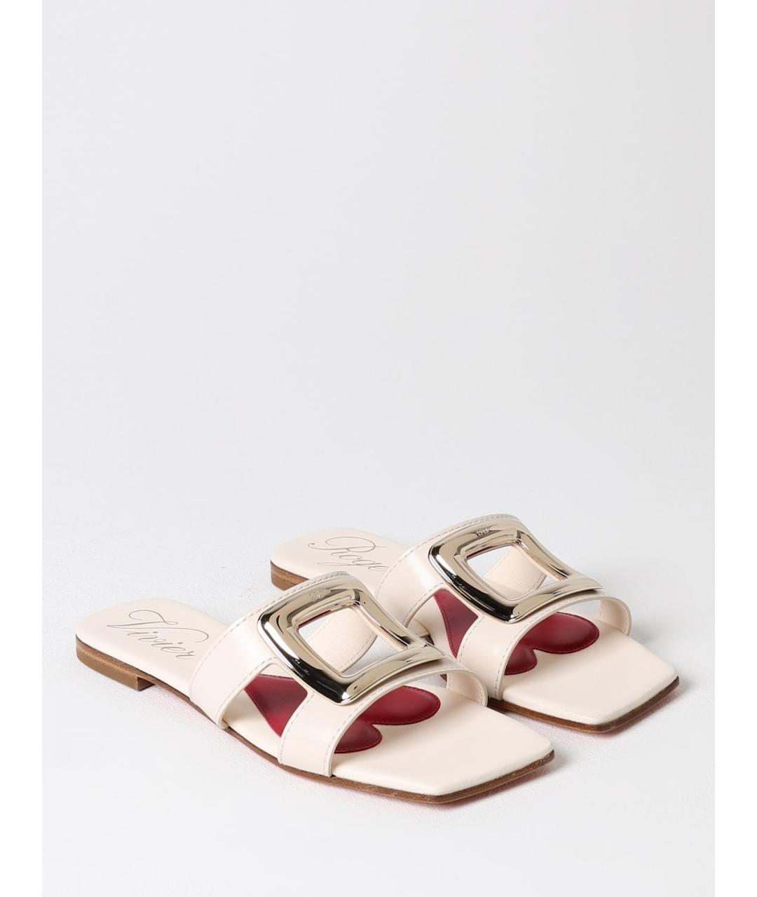 ROGER VIVIER Белые кожаные сандалии, фото 2