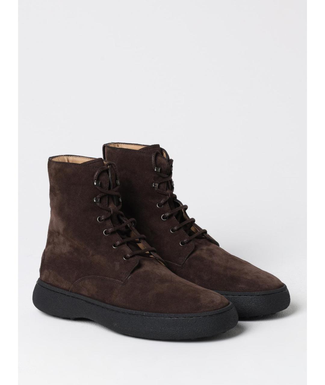 TOD'S Коричневые кожаные высокие ботинки, фото 2