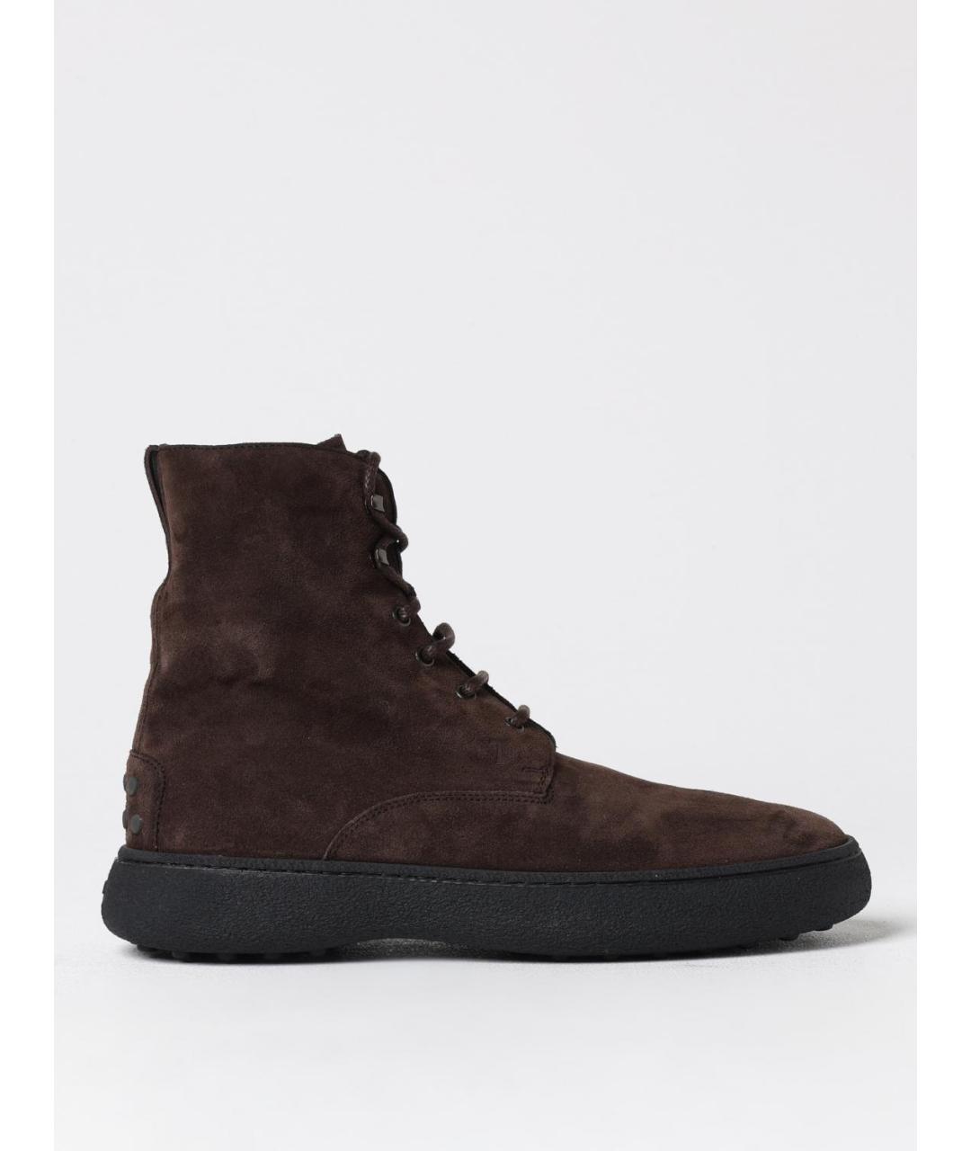 TOD'S Коричневые кожаные высокие ботинки, фото 5