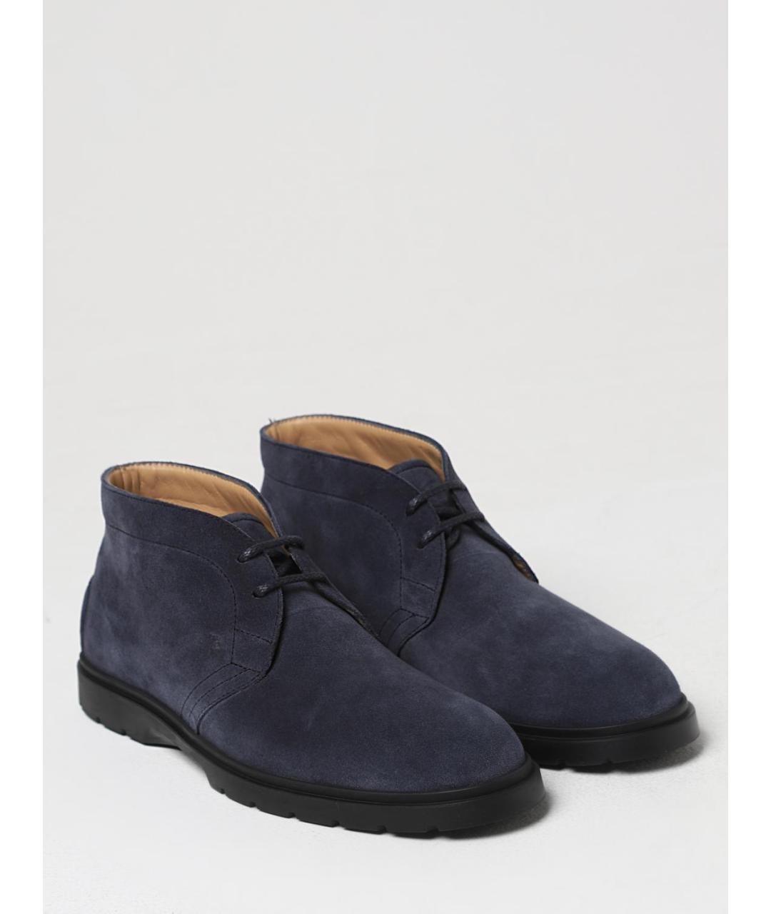 TOD'S Синие замшевые низкие ботинки, фото 2