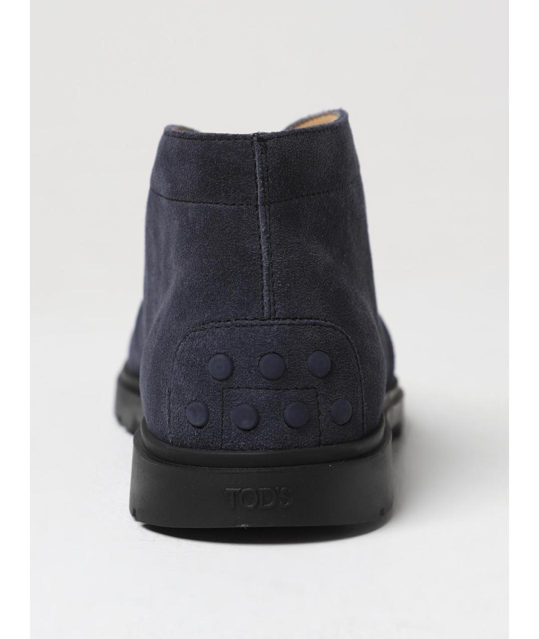 TOD'S Синие замшевые низкие ботинки, фото 4