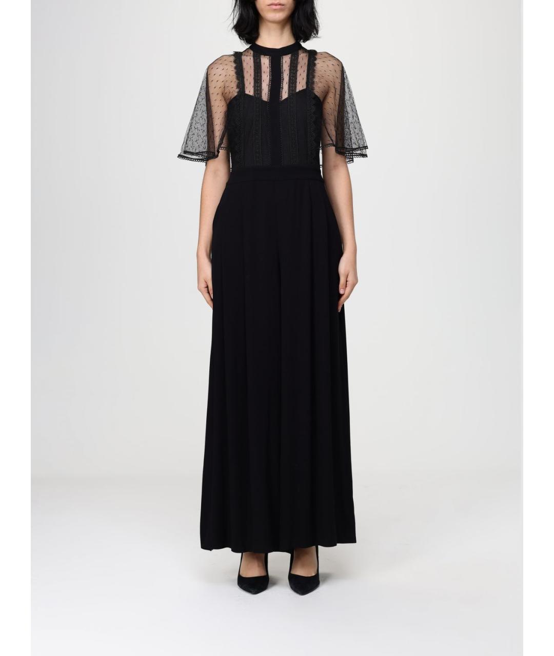 TWIN-SET Черное вискозное вечернее платье, фото 4