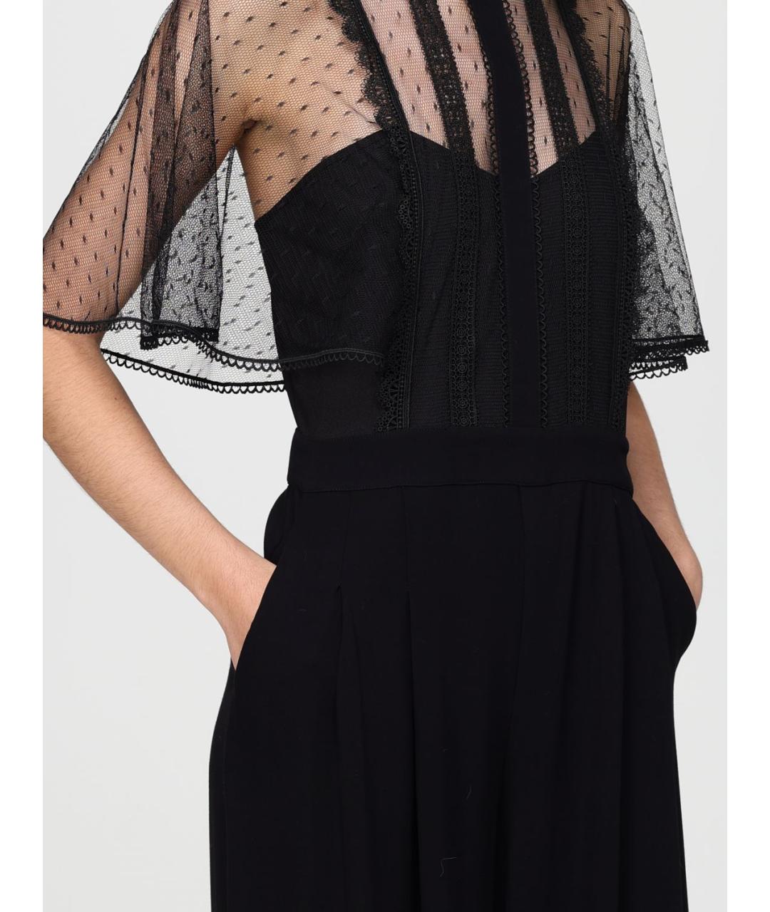 TWIN-SET Черное вискозное вечернее платье, фото 3
