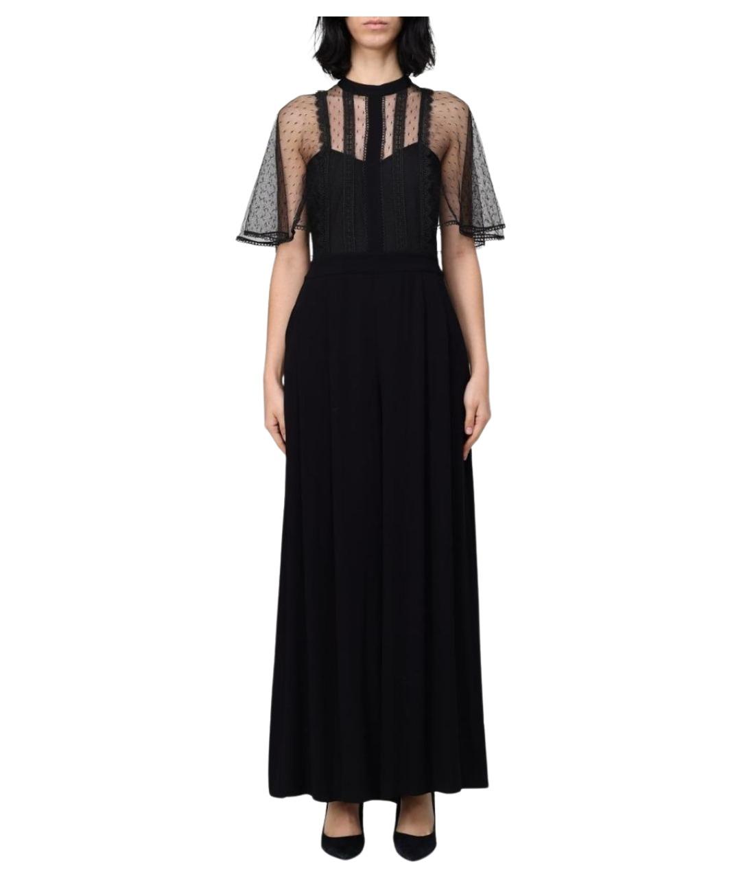 TWIN-SET Черное вискозное вечернее платье, фото 1