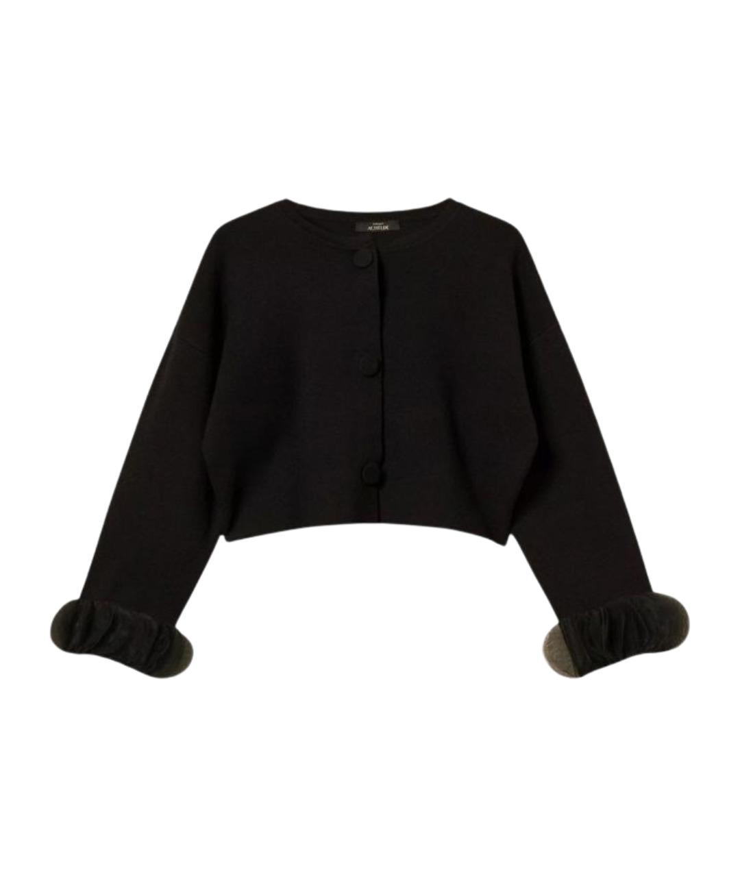 TWIN-SET Черный вискозный жакет/пиджак, фото 1