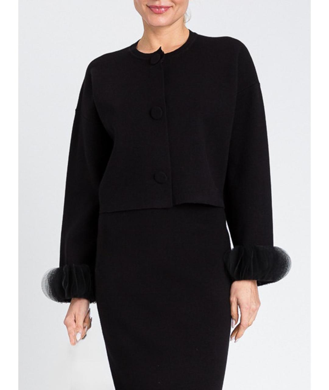 TWIN-SET Черный вискозный жакет/пиджак, фото 2