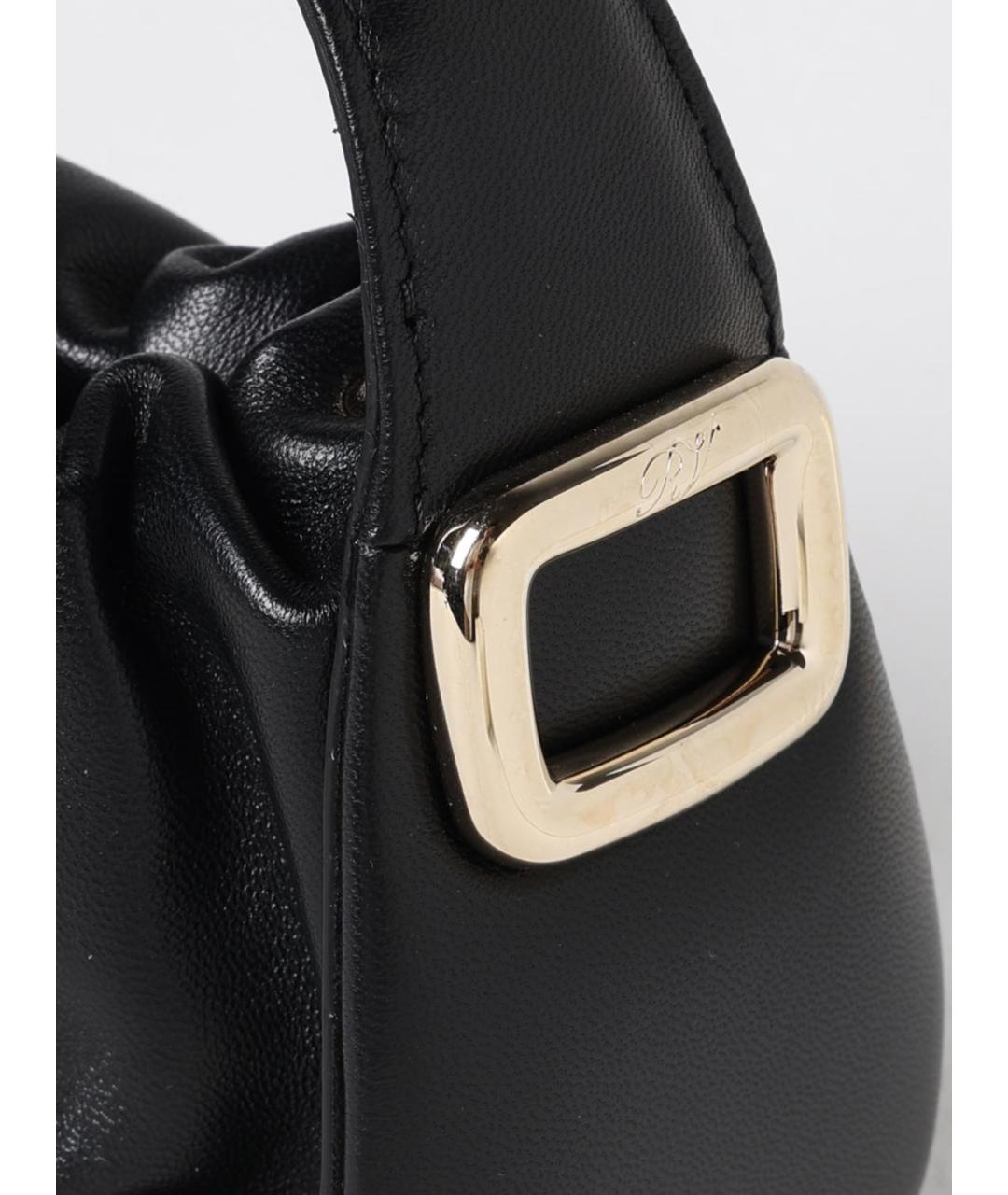 ROGER VIVIER Черная кожаная сумка через плечо, фото 3