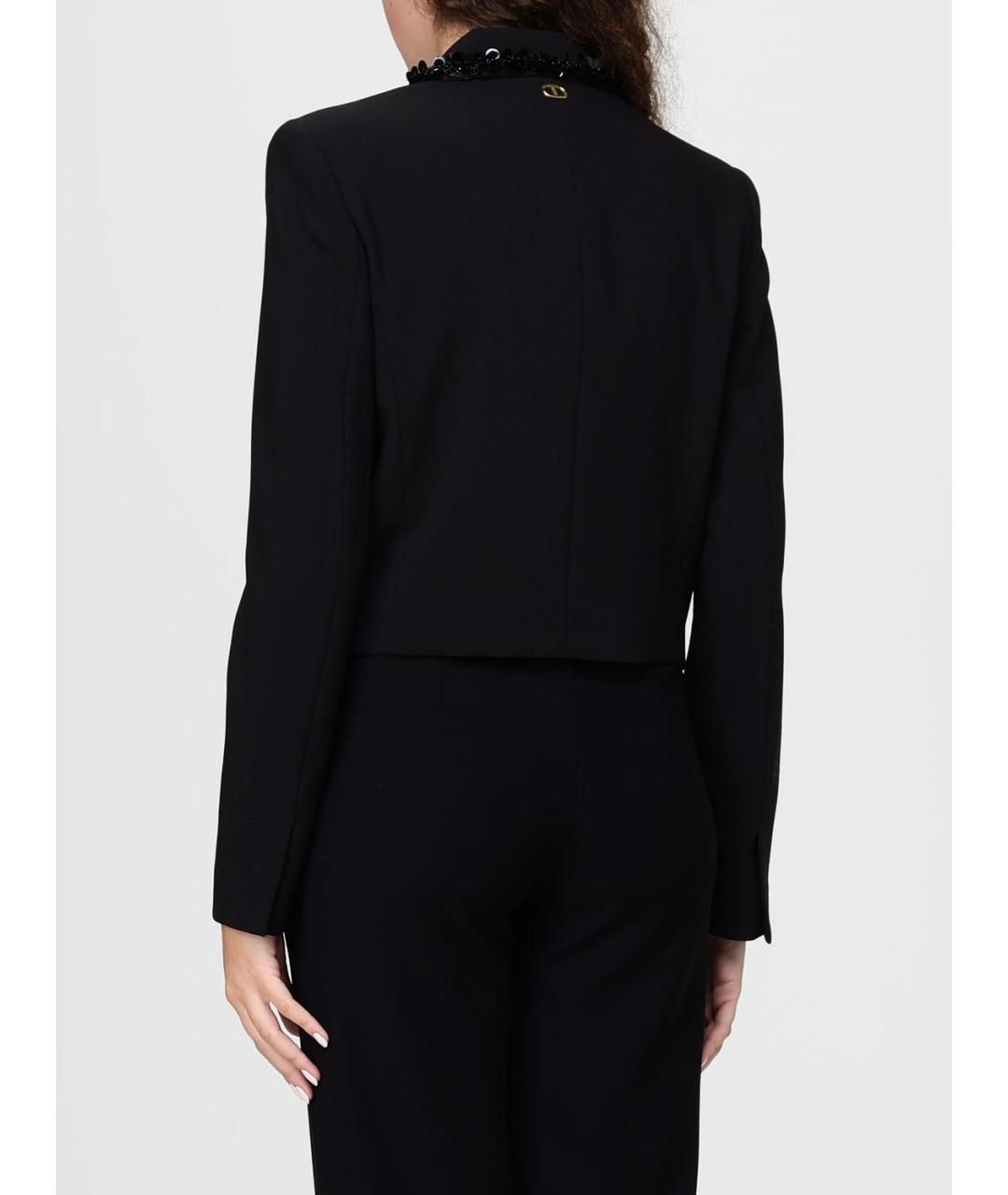 TWIN-SET Черный полиэстеровый жакет/пиджак, фото 3
