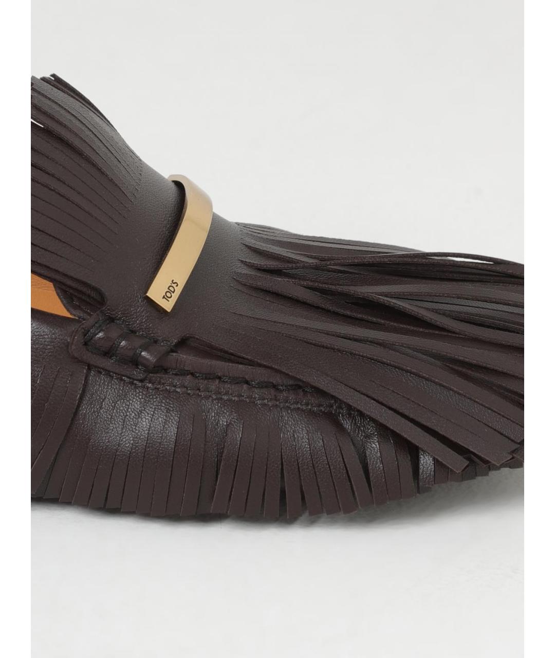 TOD'S Коричневые кожаные лоферы, фото 4