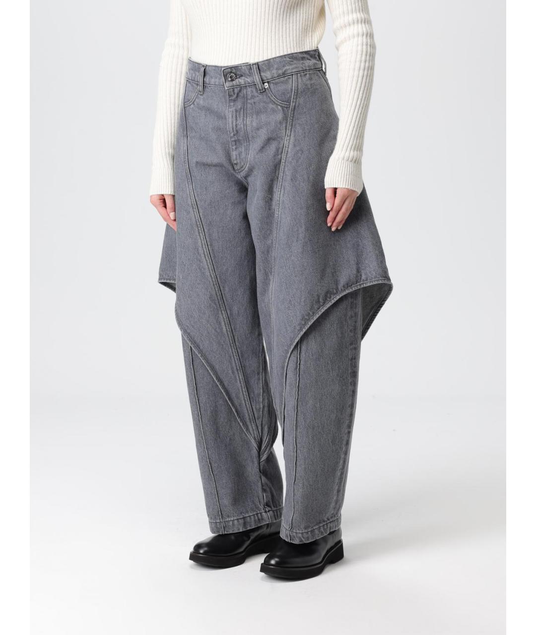 J.W.ANDERSON Серые хлопковые прямые джинсы, фото 5