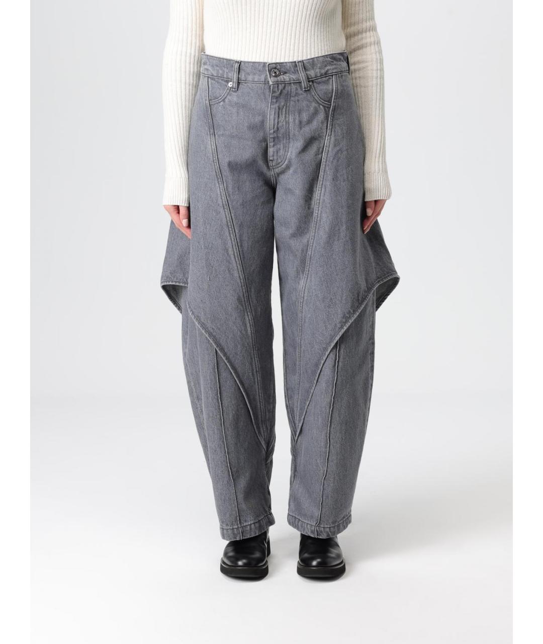 J.W.ANDERSON Серые хлопковые прямые джинсы, фото 2