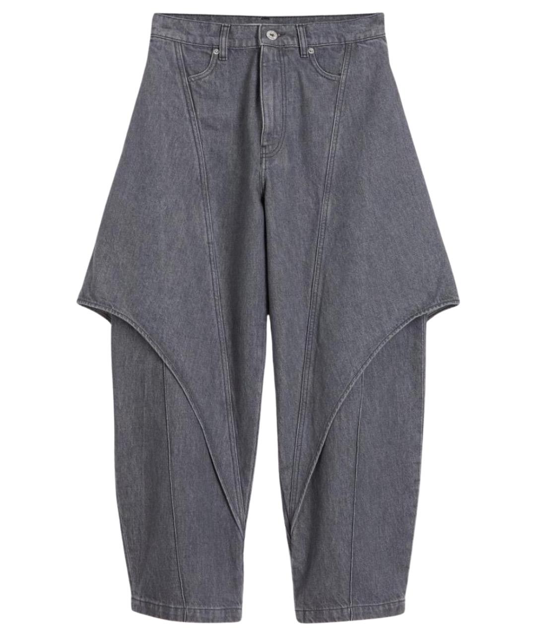 J.W.ANDERSON Серые хлопковые прямые джинсы, фото 1