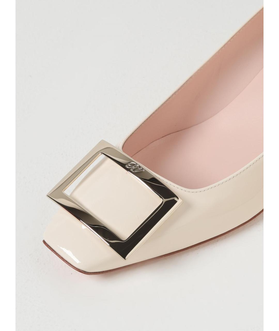 ROGER VIVIER Бежевые кожаные туфли, фото 4