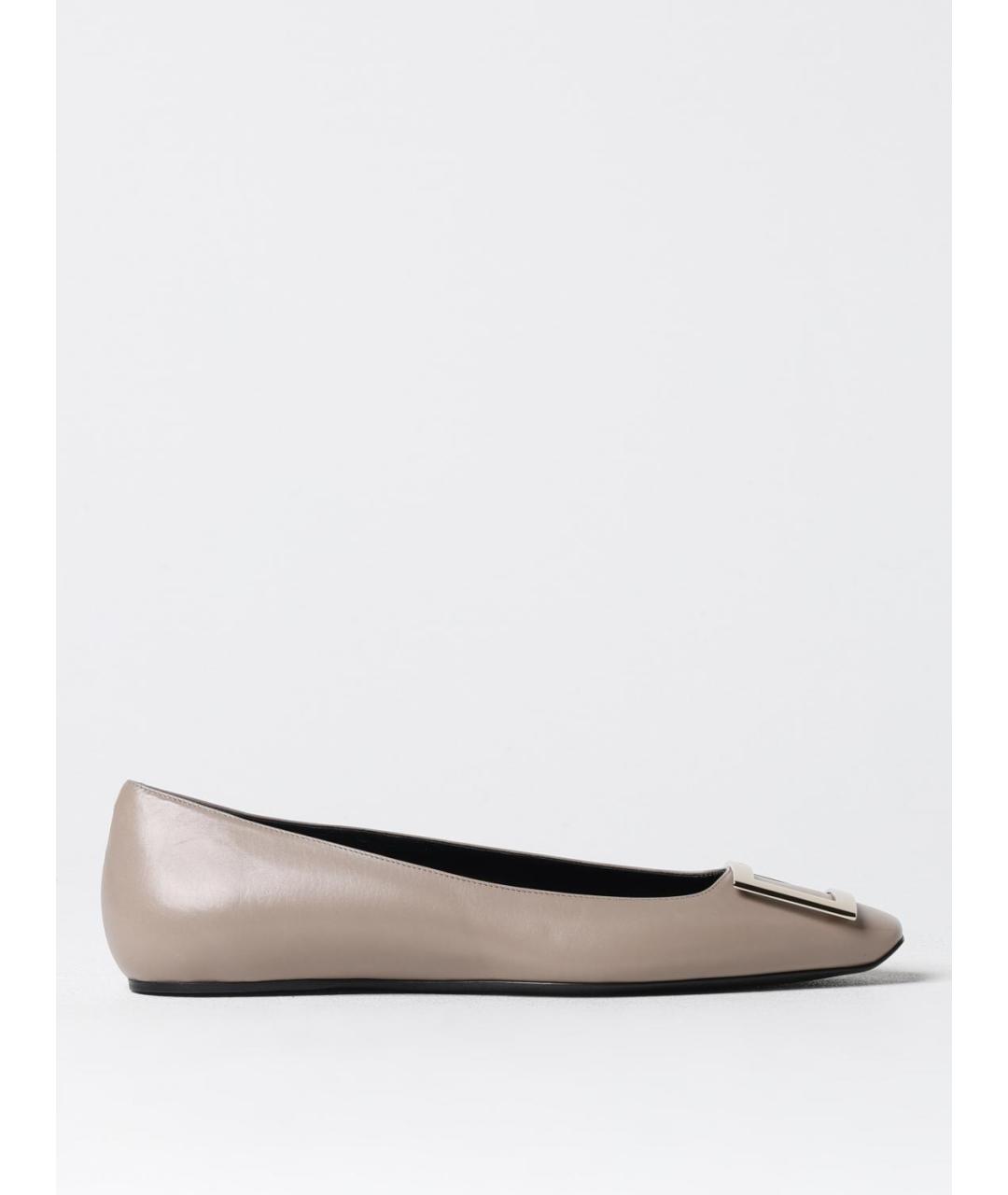 ROGER VIVIER Серые кожаные балетки, фото 5