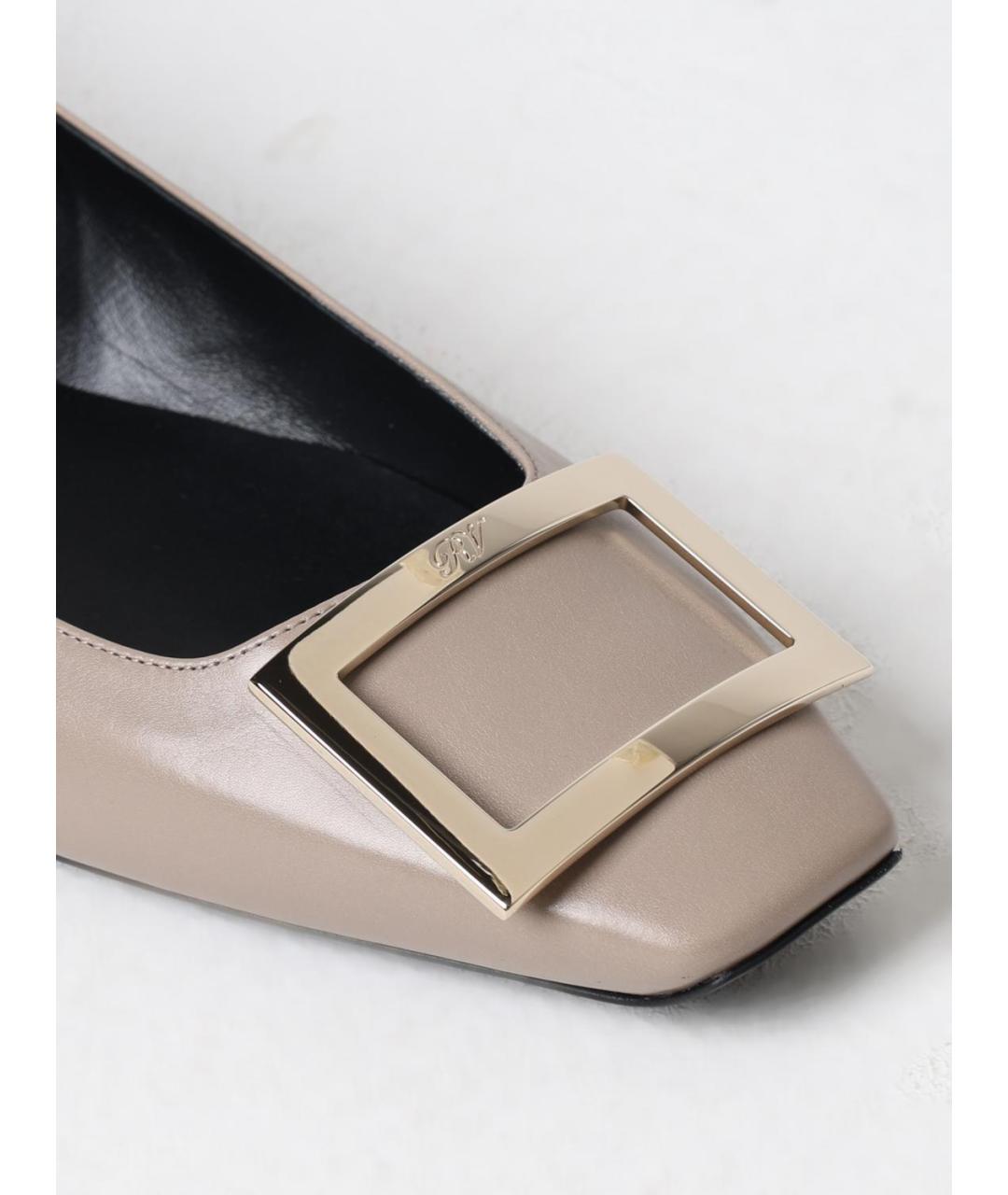 ROGER VIVIER Серые кожаные балетки, фото 4