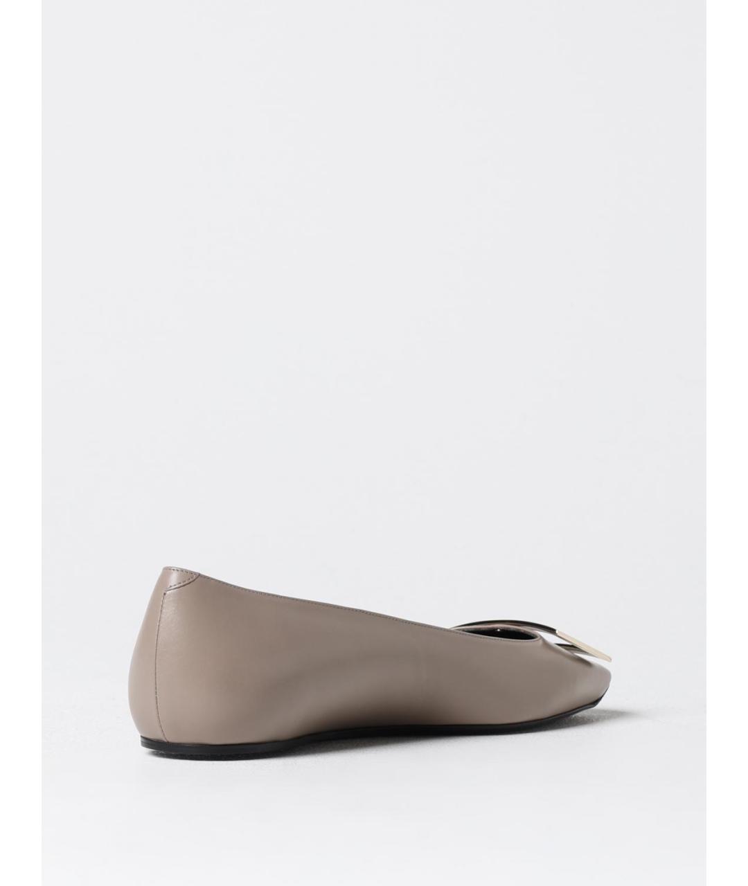 ROGER VIVIER Серые кожаные балетки, фото 3