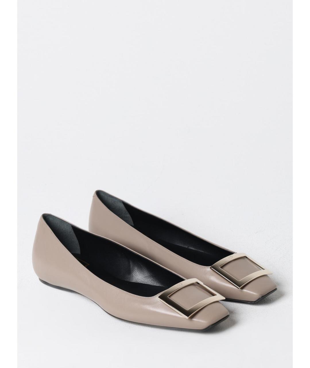 ROGER VIVIER Серые кожаные балетки, фото 2