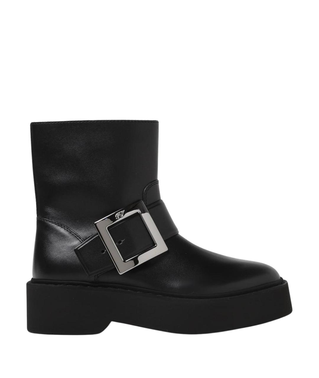 ROGER VIVIER Черные кожаные полусапоги, фото 1