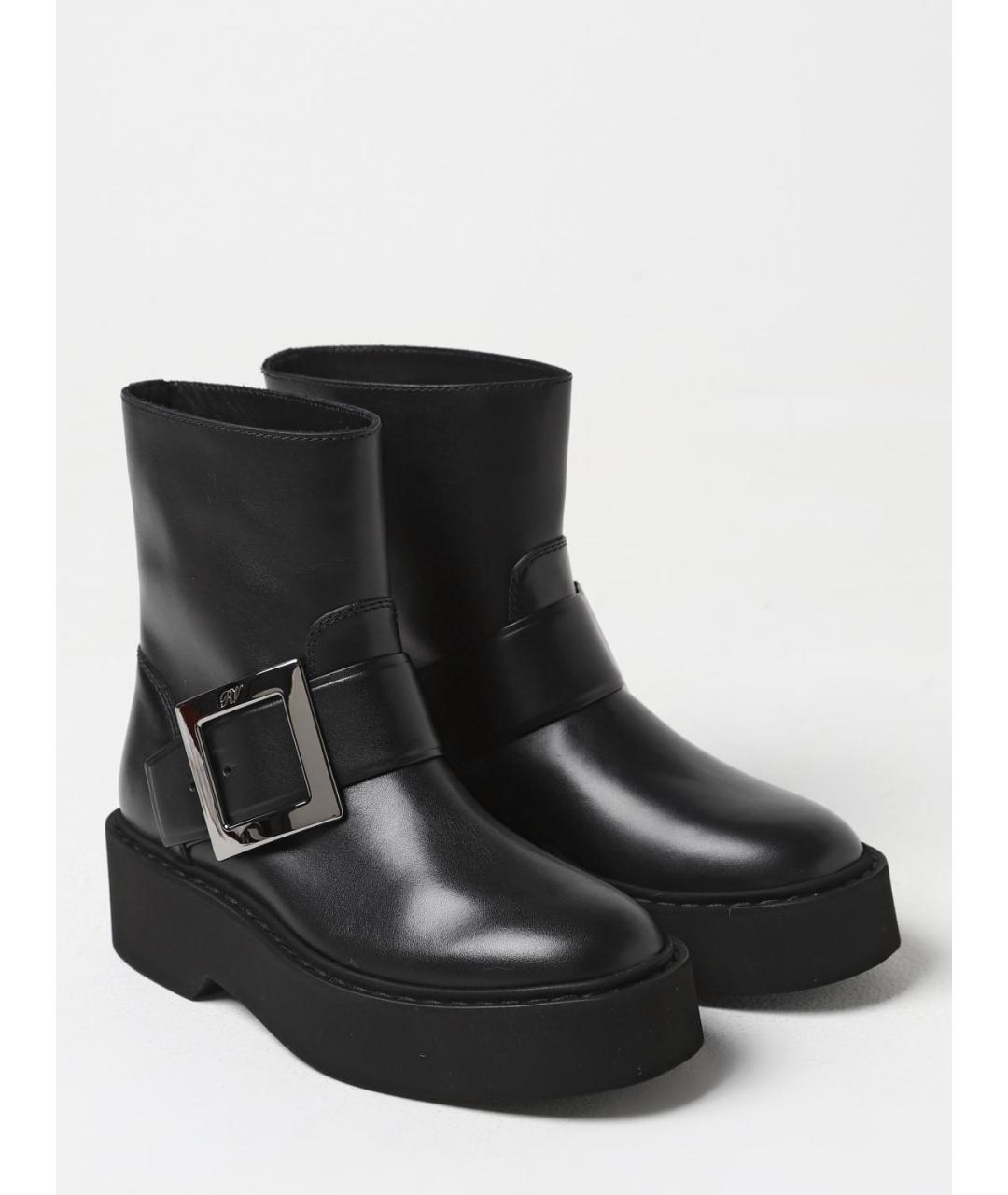 ROGER VIVIER Черные кожаные полусапоги, фото 2