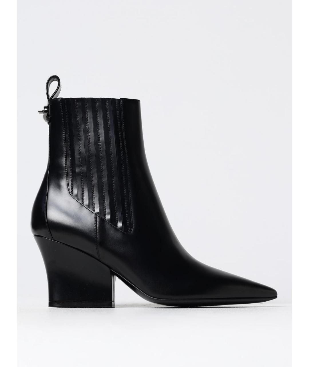 VALENTINO Черные кожаные ботильоны, фото 5