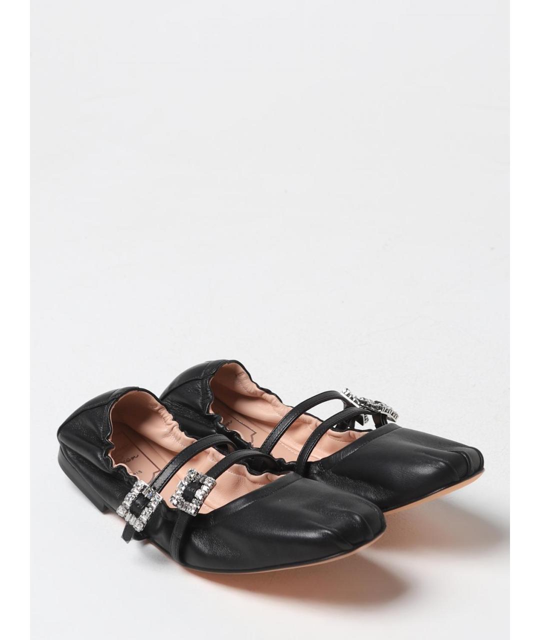 ROGER VIVIER Черные кожаные балетки, фото 2