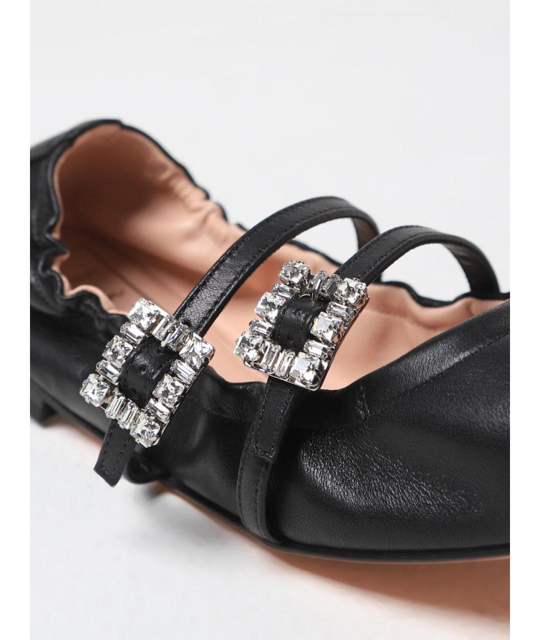 ROGER VIVIER Черные кожаные балетки, фото 4