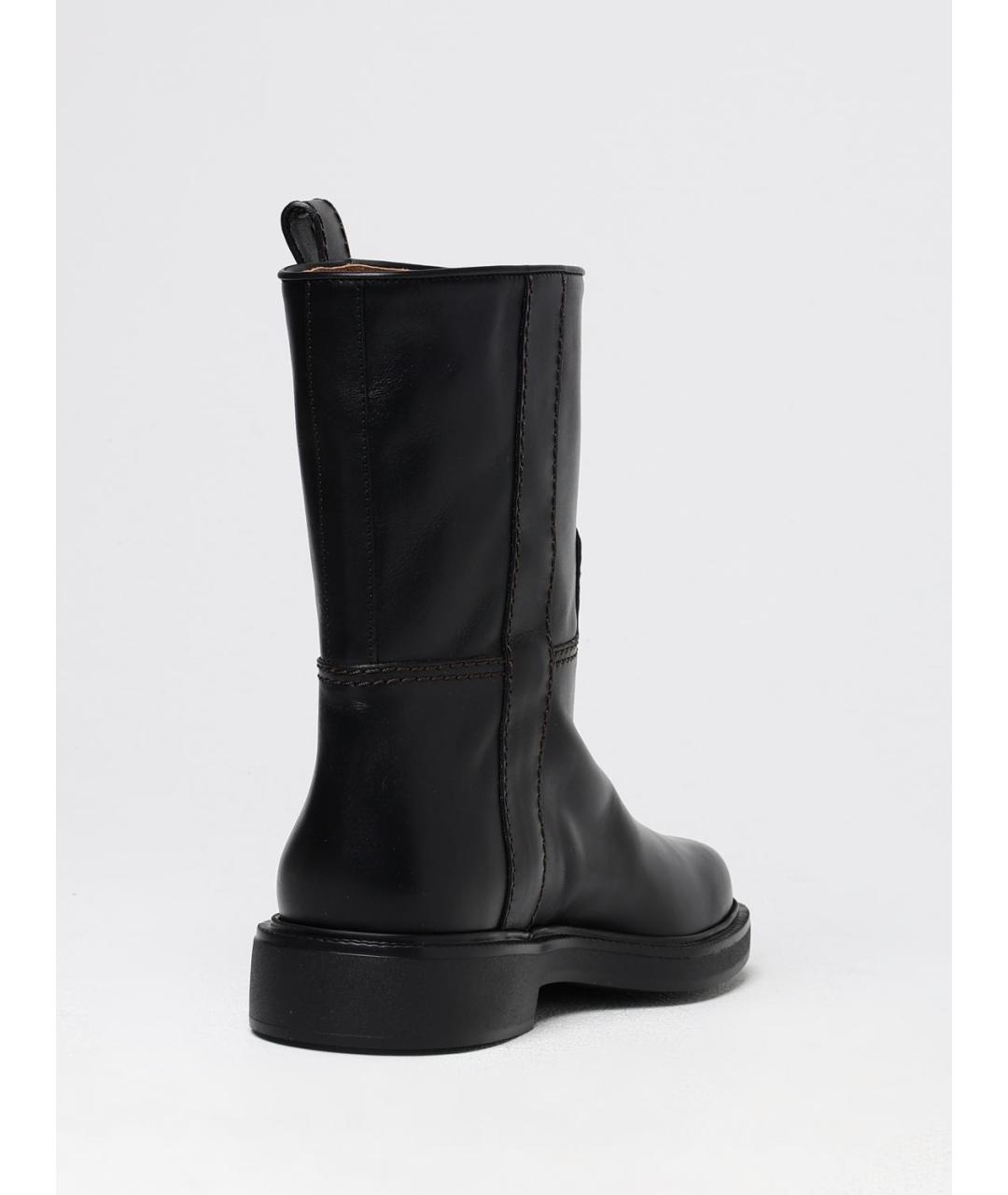 TOD'S Черные кожаные полусапоги, фото 3
