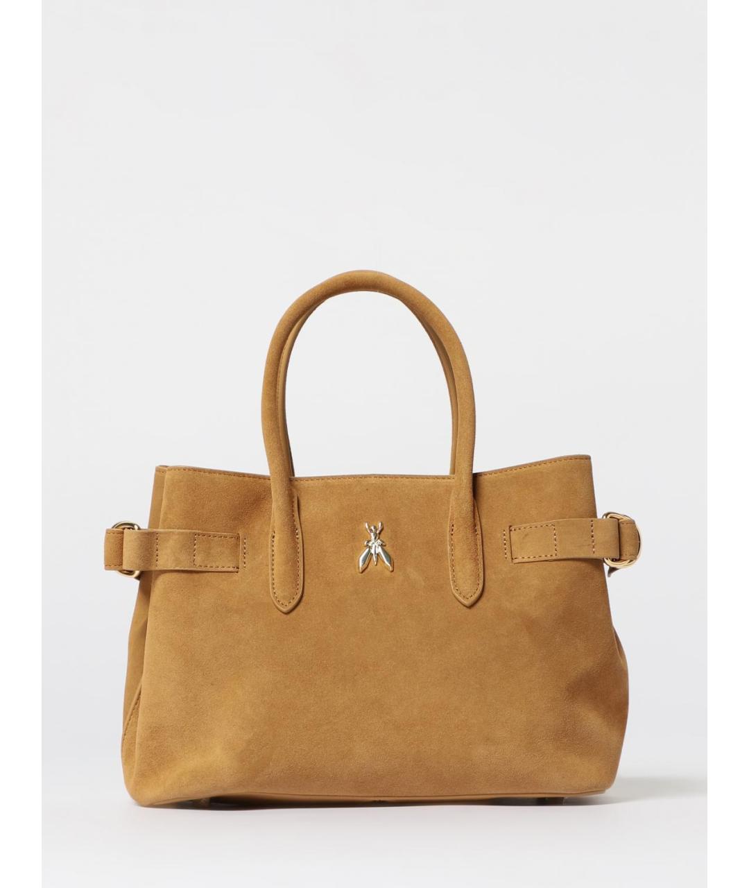 PATRIZIA PEPE Горчичная замшевая сумка тоут, фото 4