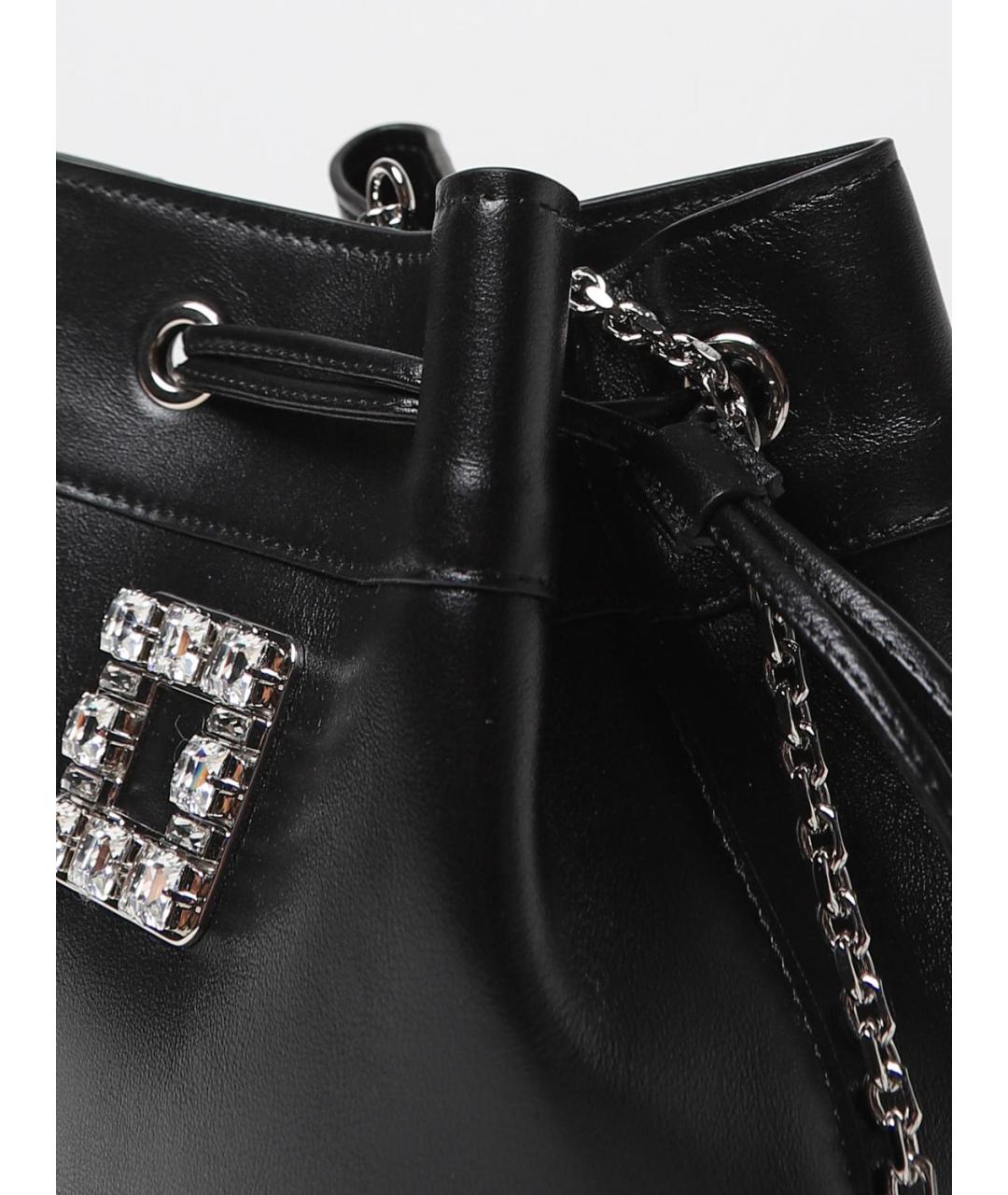 ROGER VIVIER Черная кожаная сумка тоут, фото 3