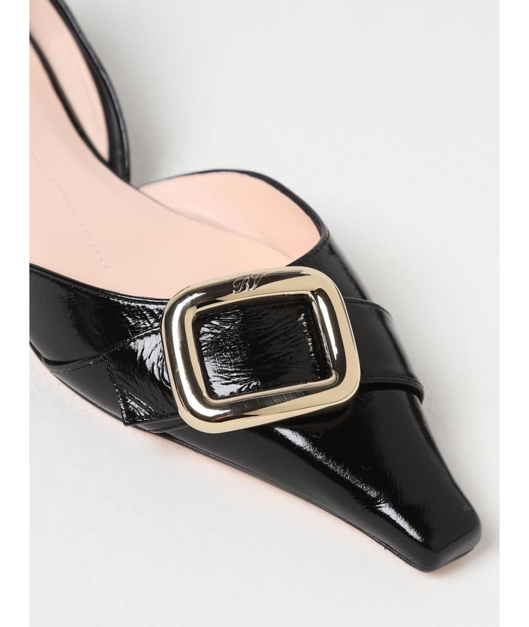 ROGER VIVIER Черные кожаные балетки, фото 4