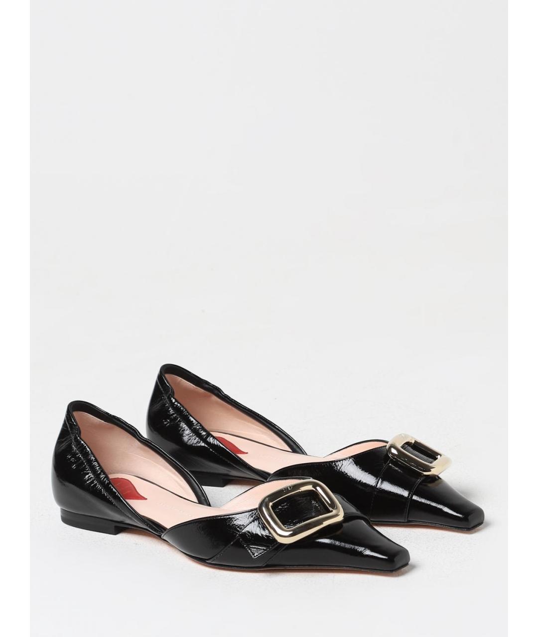ROGER VIVIER Черные кожаные балетки, фото 2
