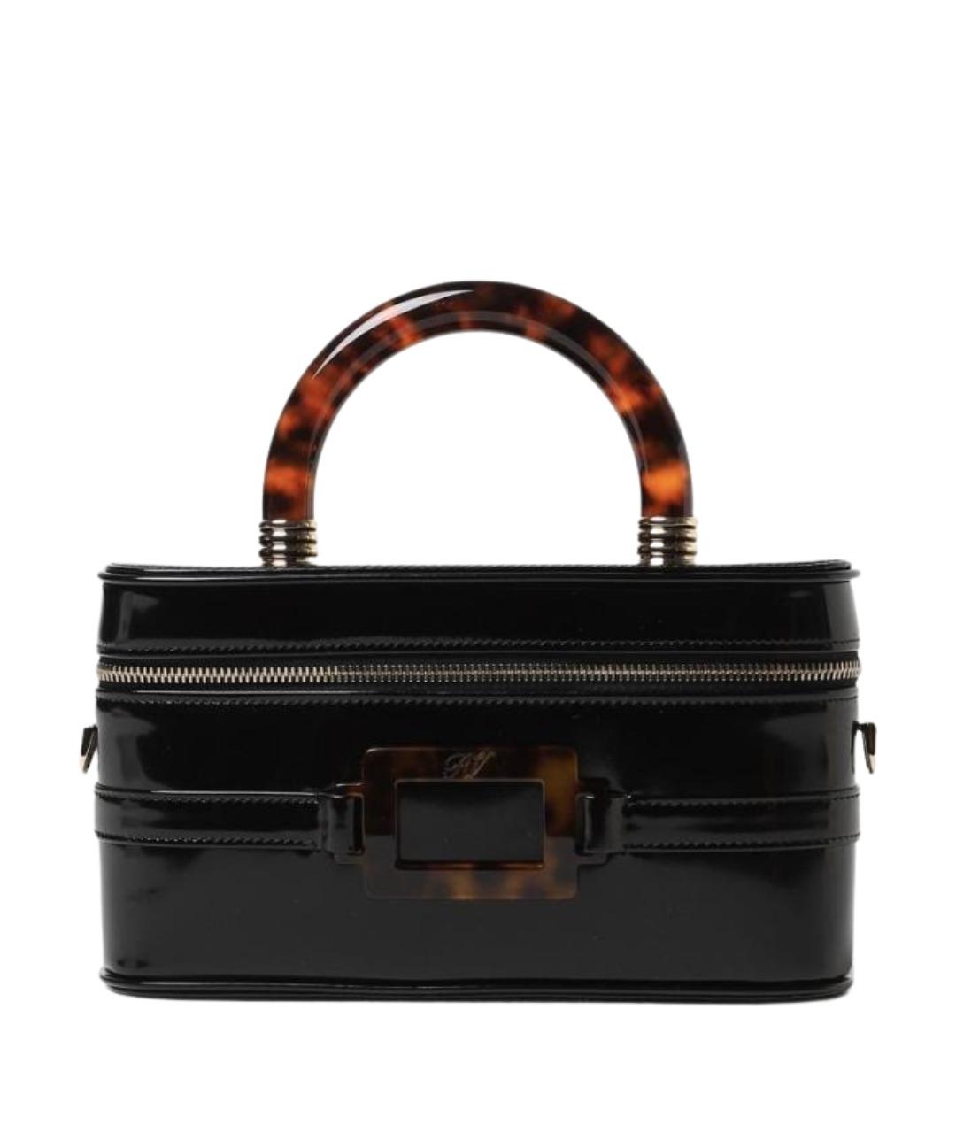 ROGER VIVIER Черная сумка через плечо из лакированной кожи, фото 1
