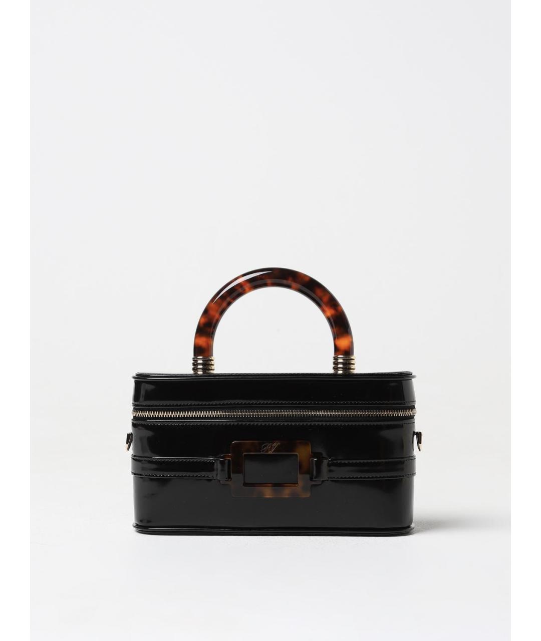 ROGER VIVIER Черная сумка через плечо из лакированной кожи, фото 5