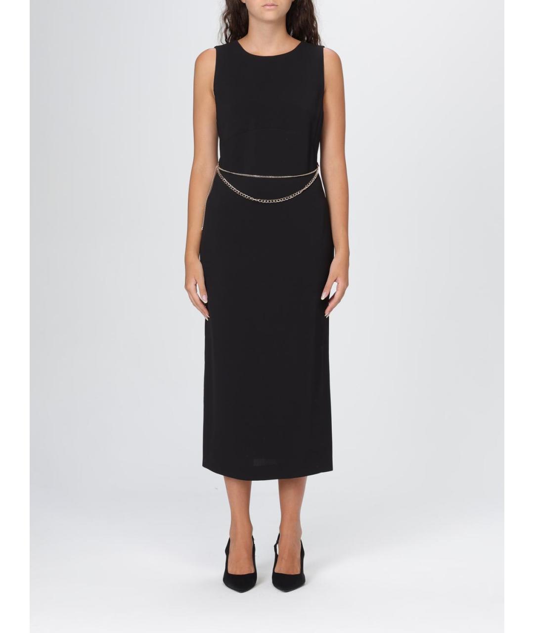 TWIN-SET Черное полиэстеровое платье, фото 4