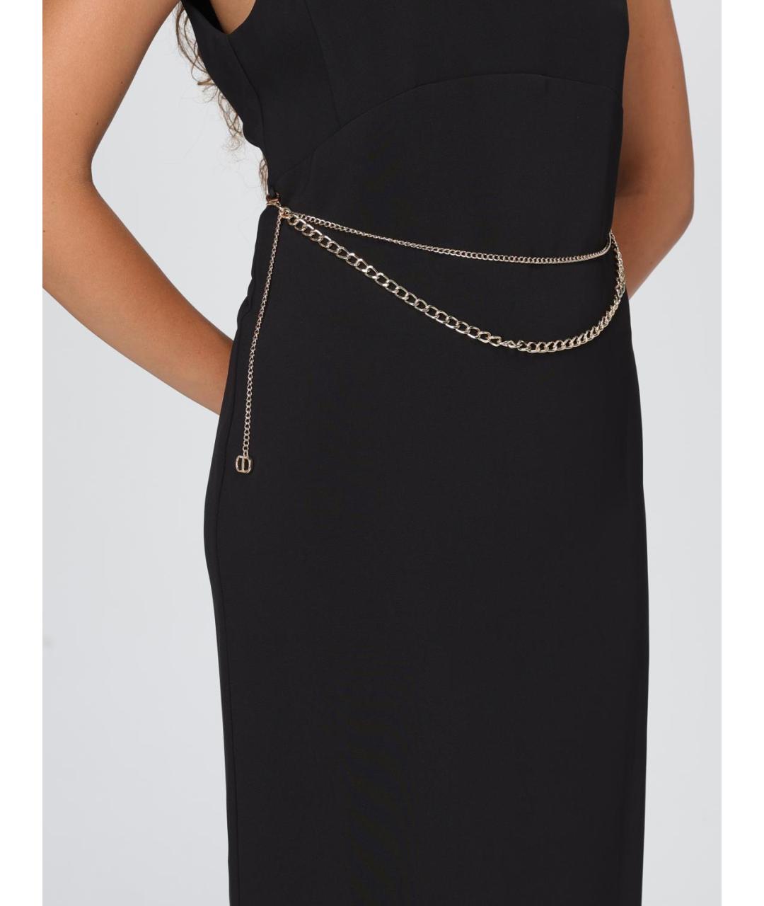 TWIN-SET Черное полиэстеровое платье, фото 3